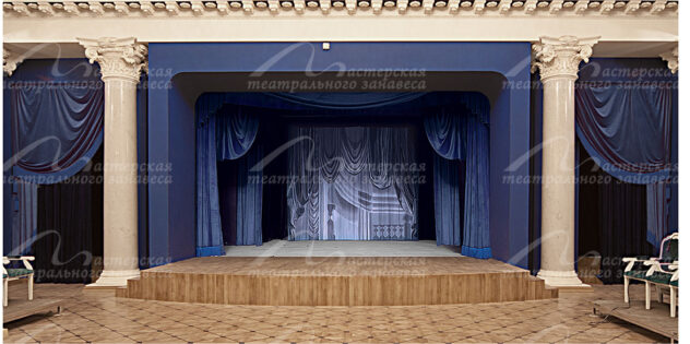Одежда сцены с имитацией складки и шторы в Геликон-опера